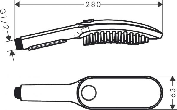 Hansgrohe DogShower Hundebrause 150 3 Strahlarten Select 26640 Zeichnung