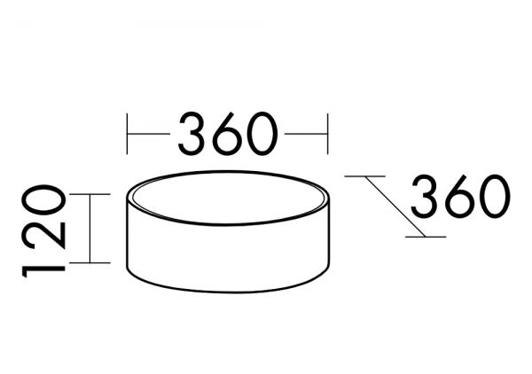 Burgbad Sys30 Keramik-Aufsatzwaschtisch, Ø 36cm