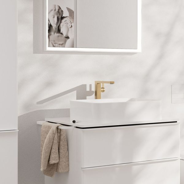 Hansgrohe Tecturis E Waschtischarmatur 240 Fine für Aufsatzwaschtisch mit Push-Open, brushed bronze