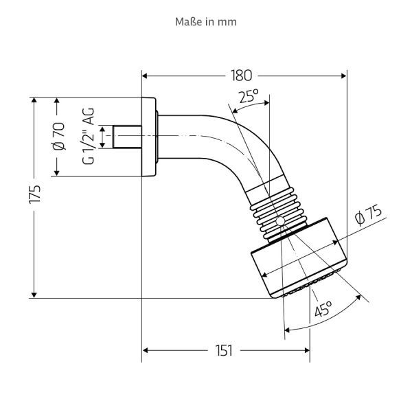 WimTec COMFORT Duschkopf, chrom