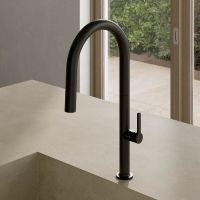 Kludi AUREA Küchenarmatur mit ausziehbarer Brause 558526675 schwarz matt