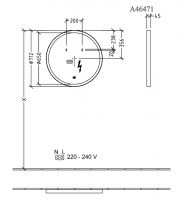 Vorschau: Villeroy&Boch Subway 3.0 LED-Spiegel Ø71,2cm, mit Sensordimmer, weiß matt