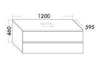 Burgbad Cube Waschtischunterschrank passend zu Grohe Cube Aufsatzschalen, mit 2 Auszügen, 120cm WWXX120F3781