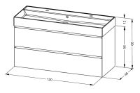 Vorschau: RIHO Spring Rise Waschtisch mit Unterschrank 120x46cm und Spiegelschrank, 2 Hahnlöcher, 2 Schubladen