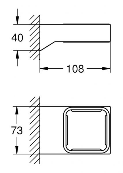 Grohe Selection Cube Halter, für Glas/Seifenschale/Seifenspender, chrom