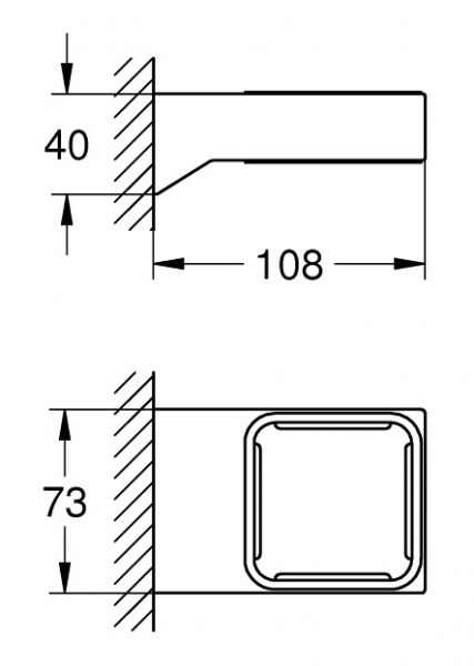 Grohe Selection Cube Halter, für Glas/Seifenschale/Seifenspender, chrom