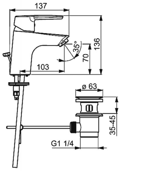 Hansa Hansapolo Waschtisch-Einhand-Einlochbatterie, chrom