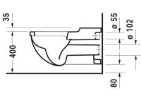 Vorschau: Duravit Starck 3 Wand-WC 70x36cm, oval, barrierefreie Ausführung, WonderGliss, weiß