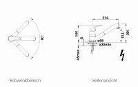 Vorschau: Blanco Daras-S Küchen-Einhebelmischer mit herausziehbarem Auslauf, Niederdruck, chrom