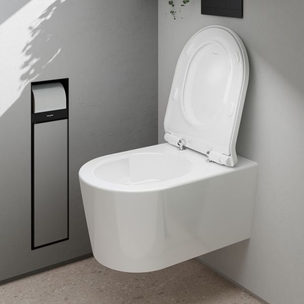 Hansgrohe EluPura S Wand-WC Set spülrandlos AquaHelix Flush, SmartClean mit WC-Sitz, weiß