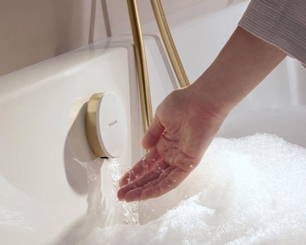 hansgrohe Exafill Fertigset Wanneneinlauf, Ablauf- & Überlaufgarnitur, brushed bronze/weiß glanz 
