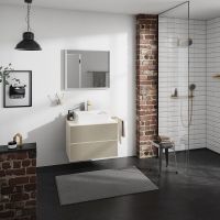 Vorschau: Hansgrohe Xevolos E Waschtischunterschrank 78x55cm für Aufsatzwaschtisch mit Konsole, 2 Schubkästen