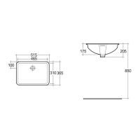 Vorschau: Kludi RESA Unterbau-Handwaschbecken 46x31cm rechteckig, weiß