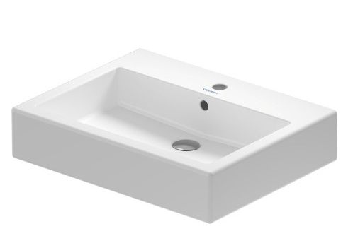 Duravit Vero Waschtisch rechteckig 60x47cm, 1 Hahnloch, mit Überlauf, WonderGliss, weiß 04546000001