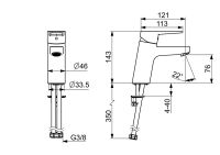 Vorschau: Hansa Hansatwist Eco Einhebelmischer 121mm, wassersparend 3.36 l/min, chrom