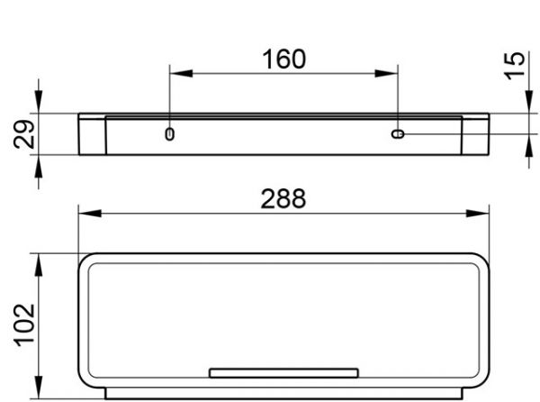 Keuco Plan Duschkorb mit Glasabzieher 3-teilig, chrom/schwarzgrau