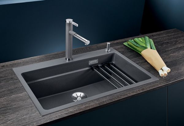 Blanco Etagon 8 Granitspüle SILGRANIT®, mit Ablauffernbedienung, anthrazit 525177
