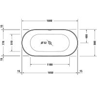 Vorschau: Duravit DuraKanto freistehende ovale Badewanne 168x80cm, weiß 700561000000000