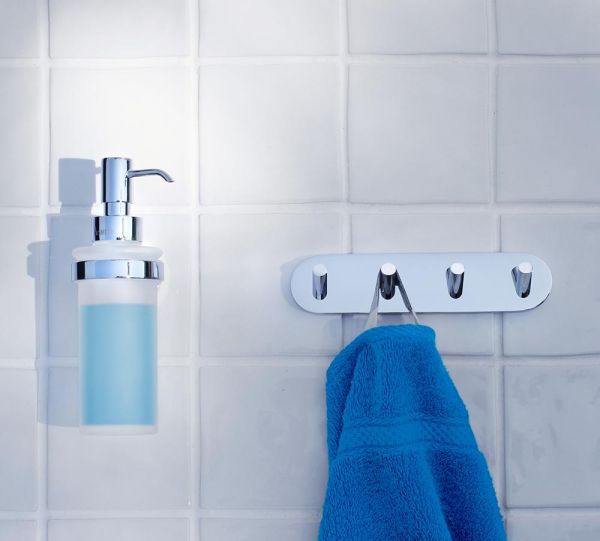 Smedbo Home Seifenspender mit mattem Glas zur Wandmontage, chrom/satiniert