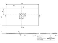Vorschau: Villeroy&Boch Squaro Infinity Quaryl®-Duschwanne, Eckeinbau links gegen Wand, 170x90cm UDQ1790SQI2LV-1S