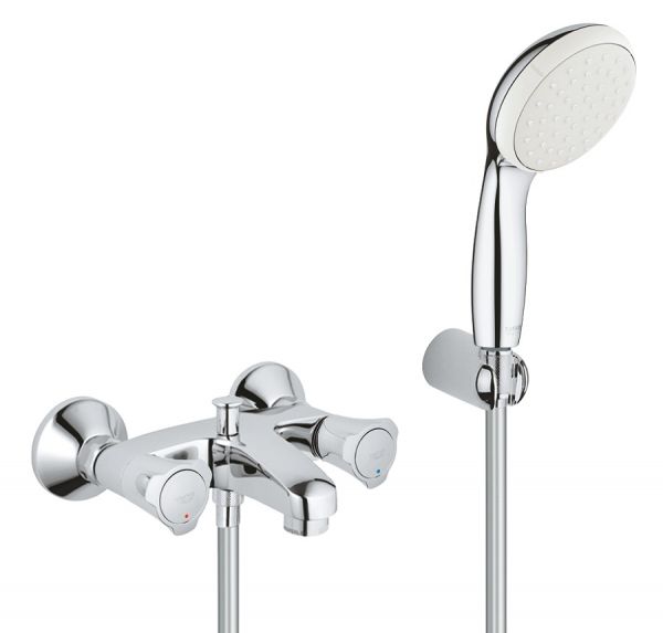 Grohe Costa L Wannenbatterie mit Brausegarnitur Handbrause Tempesta 100, chrom