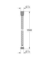 Vorschau: Grohe VitalioFlex Metall-Brauseschlauch 1,5m, chrom