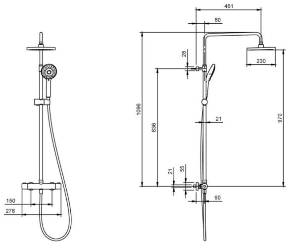 Villeroy&Boch Universal Showers Duschsystem mit 3 Strahlarten aus Edelstahl, chrom TVS10900200061