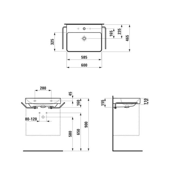 Laufen Pro X Aufsatzwaschtisch 60x46,5cm