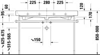 Vorschau: Duravit Happy D.2 Waschtisch 120x50,5cm, mit Überlauf, mit Wondergliss, weiß 23181200271