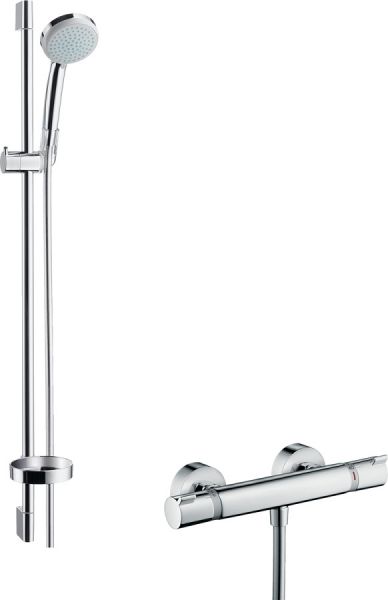 Hansgrohe Ecostat Comfort Combi Set 0,90m mit Croma 100 Vario Handbrause, chrom