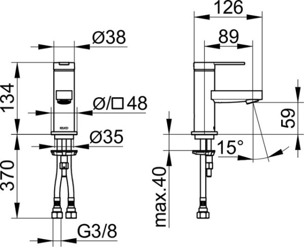 Keuco IXMO Flat Einhebel-Waschtischmischer 60 ohne Zugstange, chrom 59504013100_1