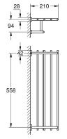 Vorschau: Grohe Essentials Cube Multi-Badetuchhalter 558mm hard graphite gebürstet