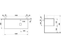 Vorschau: Laufen IL BAGNO ALESSI One Schubladenelement 1200 mit Hahnloch, Ausschnitt rechts zu WT H818974