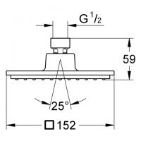 Vorschau: Grohe Euphoria Cube 150 Kopfbrause 15,2x15,2cm 9,5 l/min chrom