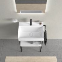 Vorschau: Duravit Dura Square Metallkonsole bodenstehend/Wandmontage zu Waschtisch 235360, schwarz matt 0031014600