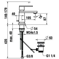 Vorschau: Laufen The New Classic Einhand-Waschtischmischer mit Ablaufventil, chrom H3118510041111_1