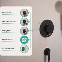 Vorschau: hansgrohe Ecostat Comfort S Thermostat, 2 Funktionen mit Sicherungskombination, schwarz matt