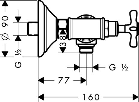 Axor Montreux 2-Griff-Brausearmatur Aufputz