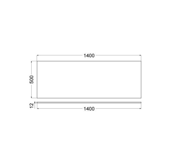Kludi ICOS Deckplatte 140x50cm für Waschtischunterschrank, weiß matt