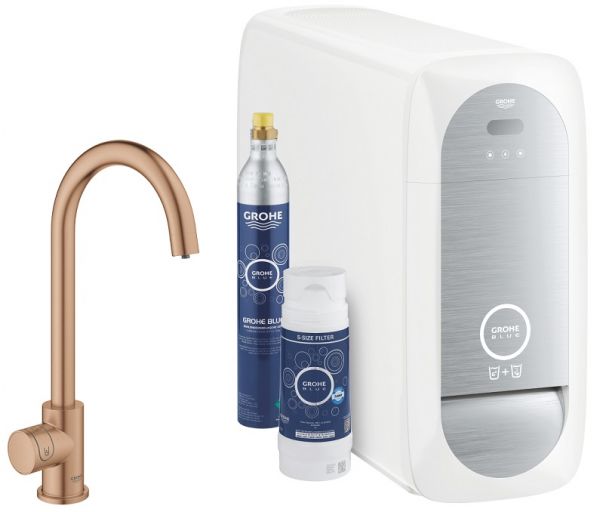 Grohe Blue Home Mono Starter Kit, Bluetooth und WIFI, Starter Kit, C-Auslauf 31498DA1 warm sunset