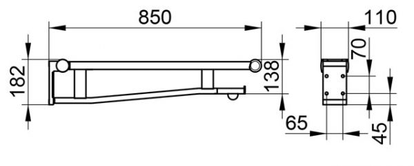 Keuco Collection Plan Care Stützklappgriff, links, 85cm