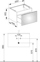 Vorschau: Keuco X-Line Waschtischunterbau mit Frontauszug, 65x40x49cm 33151180000