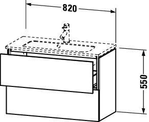 Duravit L-Cube Waschtischunterschrank wandhängend 82x39cm mit 2 Schubladen für ME by Starck 234283