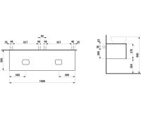 Vorschau: Laufen IL BAGNO ALESSI One Schubladenelement 1600, Ausschnitt links & rechts, zu WT H818975/6/7/8