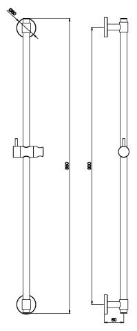 Avenarius Shower Brausestange 80cm mit Gleiter variable Befestigung, chrom