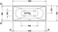 Vorschau: Duravit DuraSquare freistehende Badewanne rechteckig 160x75cm, weiß