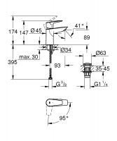 Vorschau: Grohe Start Edge Einhand-Waschtischbatterie S-Size mit ES-Funktion, Mittelstellung kalt, chrom