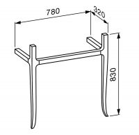 Vorschau: Laufen The New Classic Waschtischgestell aus Nussbaumholz, passend zu Möbelwaschtisch 81385.5