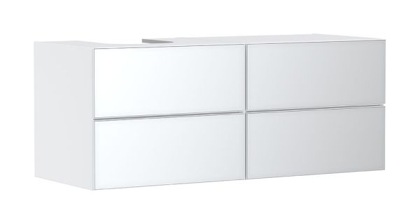 Hansgrohe Xevolos E Unterschrank 137cm für Aufsatzwaschtisch links mit Konsole, 4 Schubkästen