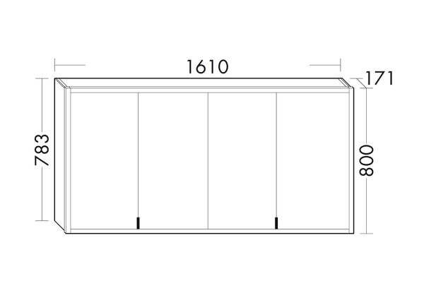 Burgbad rl20 Spiegelschrank 161x80cm mit Lichtrahmen, 4 Türen SPVK160F6947
